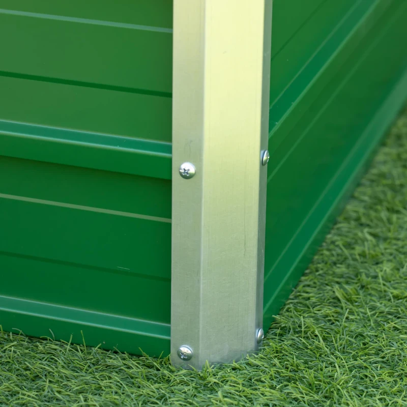Outsunny 6' x 1.5' x 1.3' Galvanized Raised Garden Bed, Elevated Large Metal Planter Box w/ Install Gloves for Backyard, Patio to Grow Vegetables, Herbs, and Flowers, Green