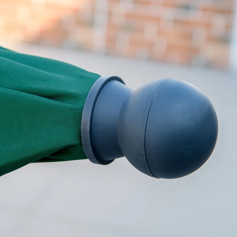 Outsunny 6.5x4ft Rectangle Patio Umbrella Aluminum Tilt Adjustable Garden Parasol Sun Shade Outdoor Canopy Green