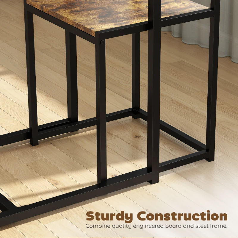HOMCOM Dining Table Set, Industrial Dining Set for 2, Kitchen Table and Chairs for Small Space, Dining Room Table with Chairs