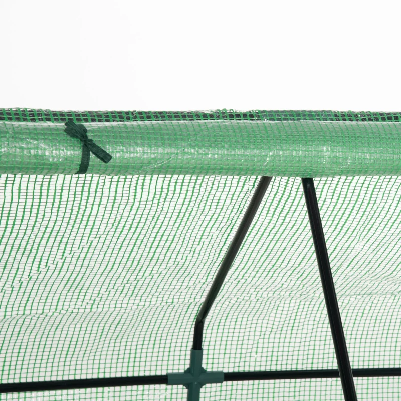 Outsunny Steel Outdoor Raised Garden Bed with Greenhouse,Cover, Roll Up Door, Dual Use, 50"x37.4"x36.2", Green