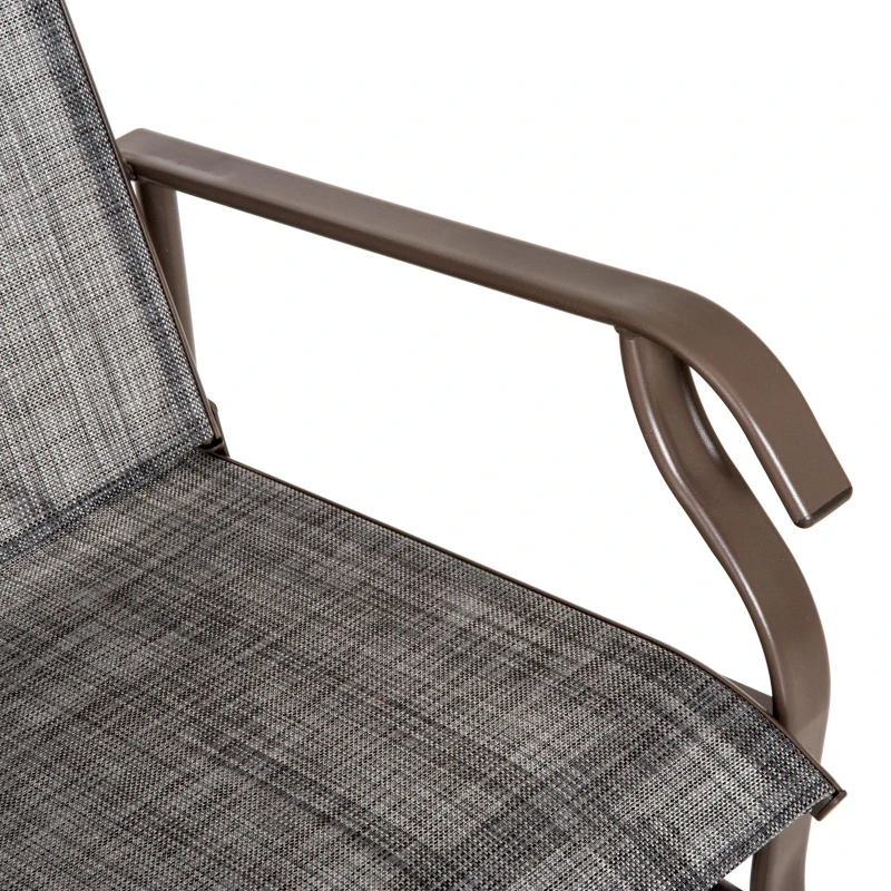 Outsunny Patio Glider Rocking Chair 2 Person Outdoor Loveseat Rocker Garden Furniture Bench, Grey