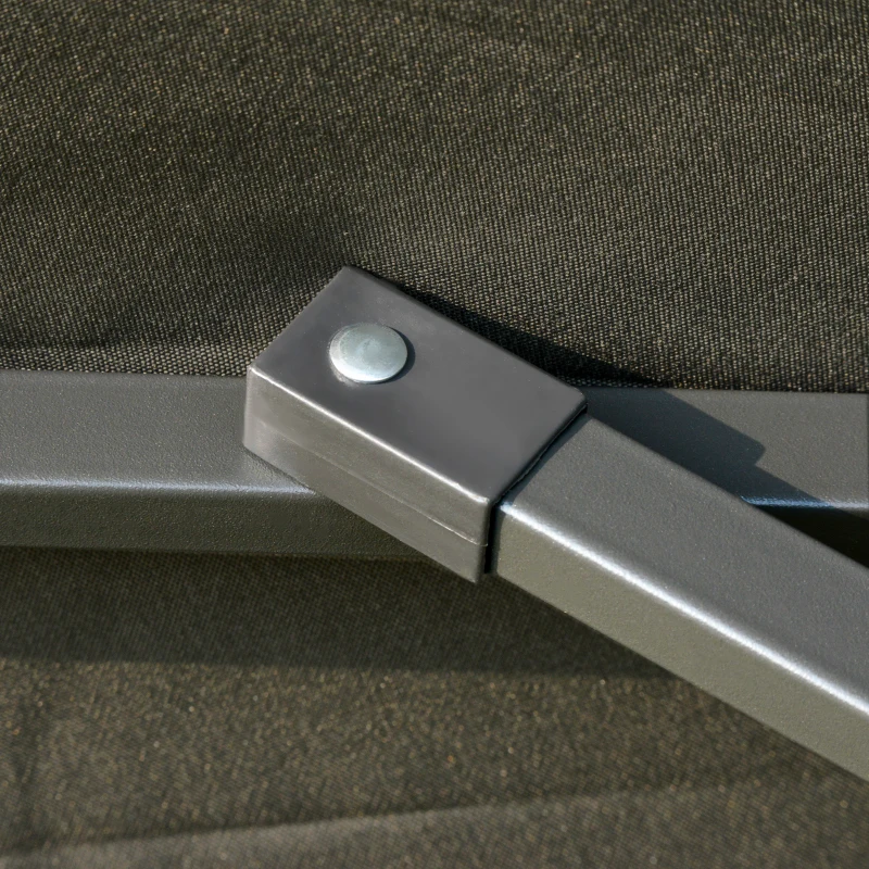 Outsunny 9ft Solar Patio Umbrella Outdoor Sunshade 24 LED Lights Tilt Canopy, Charcoal Grey