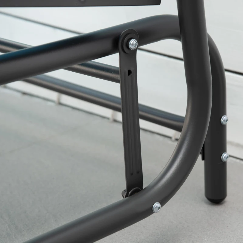 Outsunny Outdoor Glider Bench, 2 Person Patio Glider Chair, Gliding Outdoor Garden Loveseat Swing Bench with Breathable Mesh Fabric, Steel Frame for Backyard, Porch, Blue