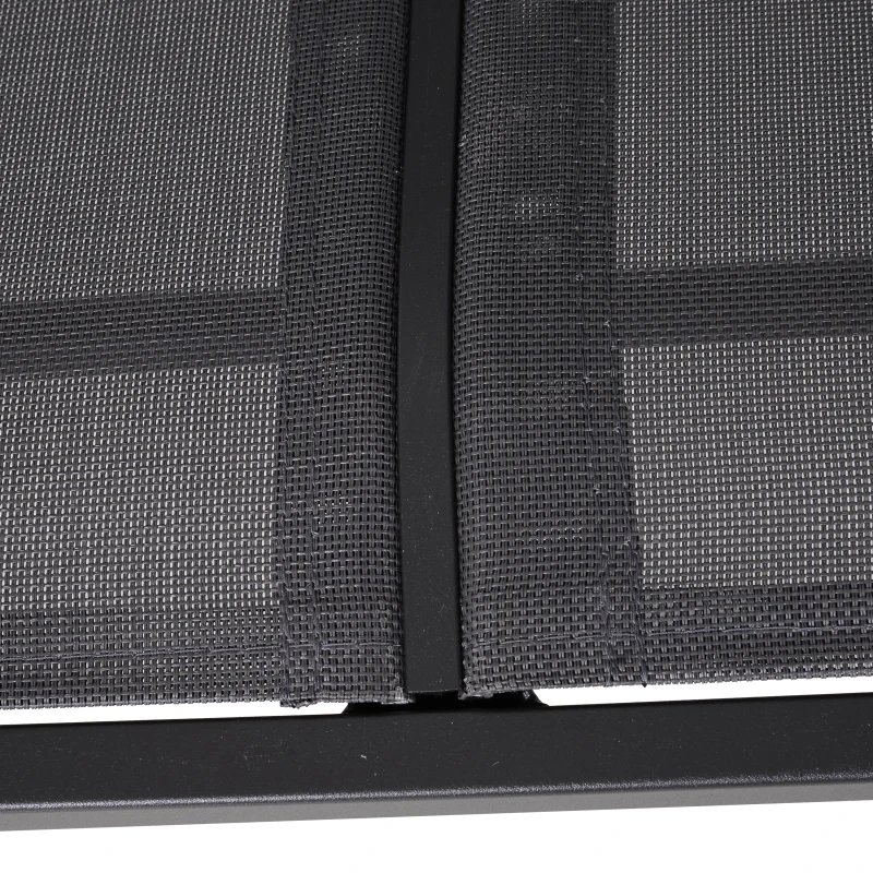 Outsunny Patio Double Glider Outdoor Steel Sling Fabric Gliding Bench Garden Swing Chair Heavy-Duty Porch Rocker Garden Loveseat Grey