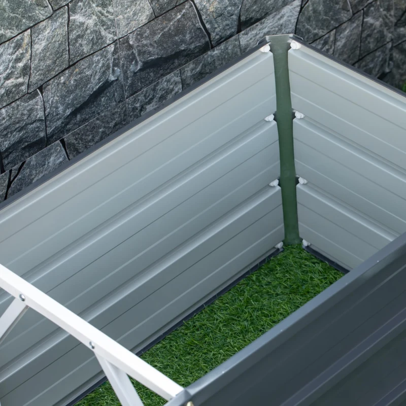 Outsunny 6' x 1.5' x 1.3' Galvanized Raised Garden Bed, Elevated Large Metal Planter Box w/ Install Gloves for Backyard, Patio to Grow Vegetables, Herbs, and Flowers, Dark Grey