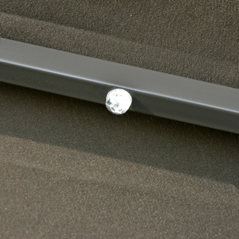 Outsunny 9ft Solar Patio Umbrella Outdoor Sunshade 24 LED Lights Tilt Canopy, Charcoal Grey