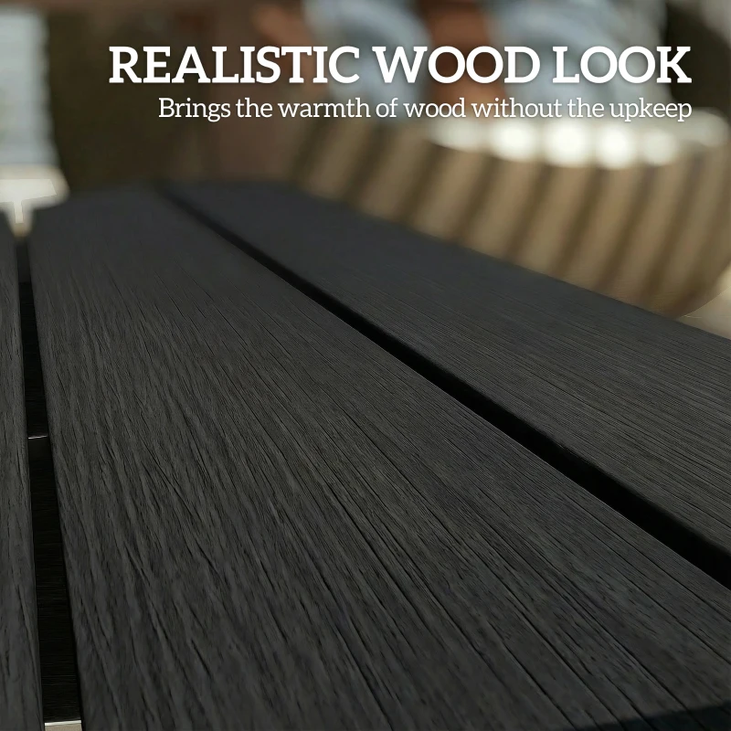 Outsunny 2-Person Garden Bench, HDPE Outdoor Bench with 530 lbs Capacity, Curved Seat for Backyard, Park, Porch, Lawn, Black