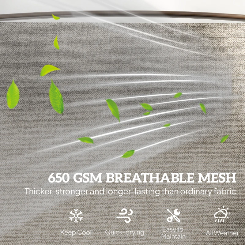 Outsunny Outdoor 2-Person Glider Bench, Outside Glider Swing Chair Loveseat with Table, Steel Frame, Light Mixed Brown