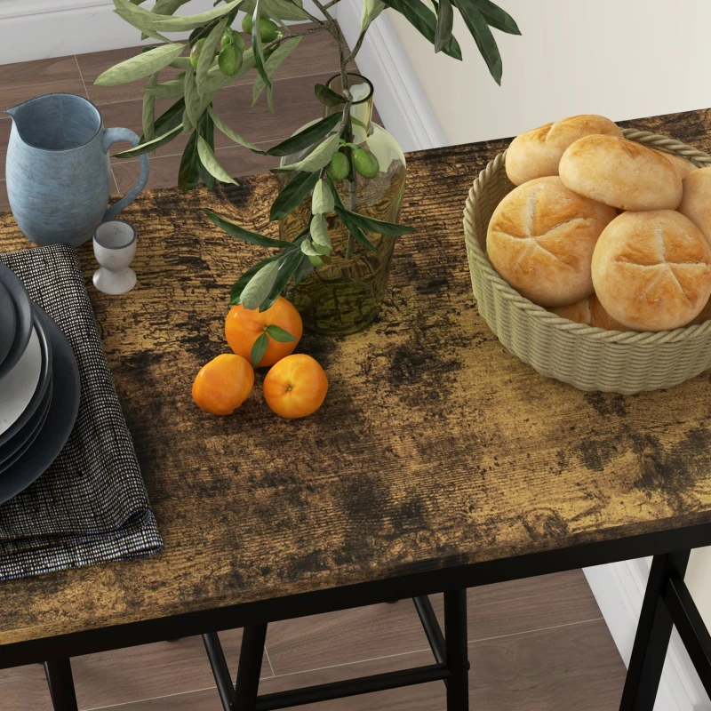 HOMCOM 3-Piece Counter Height Bar Table and Chairs, Dining Table and Chairs Set for 2, Pub Table and Chairs