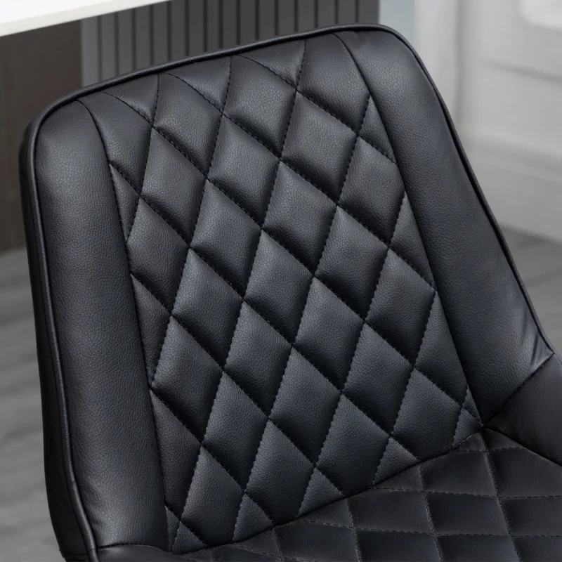 HOMCOM Bar Stools Set of 2, Swivel Counter Height Barstools with Back, Footrest, Adjustable Height, Black