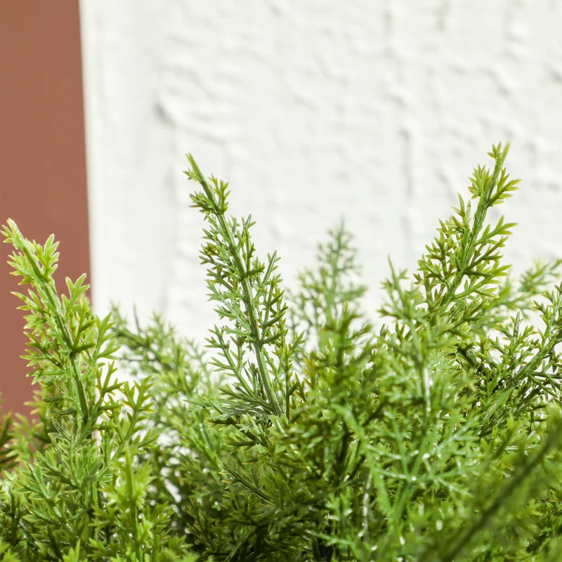 HOMCOM Decorative Artificial Plants, Cedar Topiary Trees in Pots, Fake Plants for Home Indoor outdoor Decor, Green