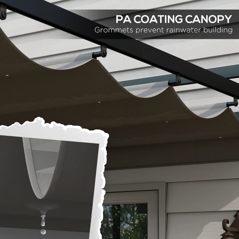 Outsunny 10' x 10' Retractable Pergola, Garden Gazebo Shade Shelter, for Grill, Patio, Deck, Dark Grey