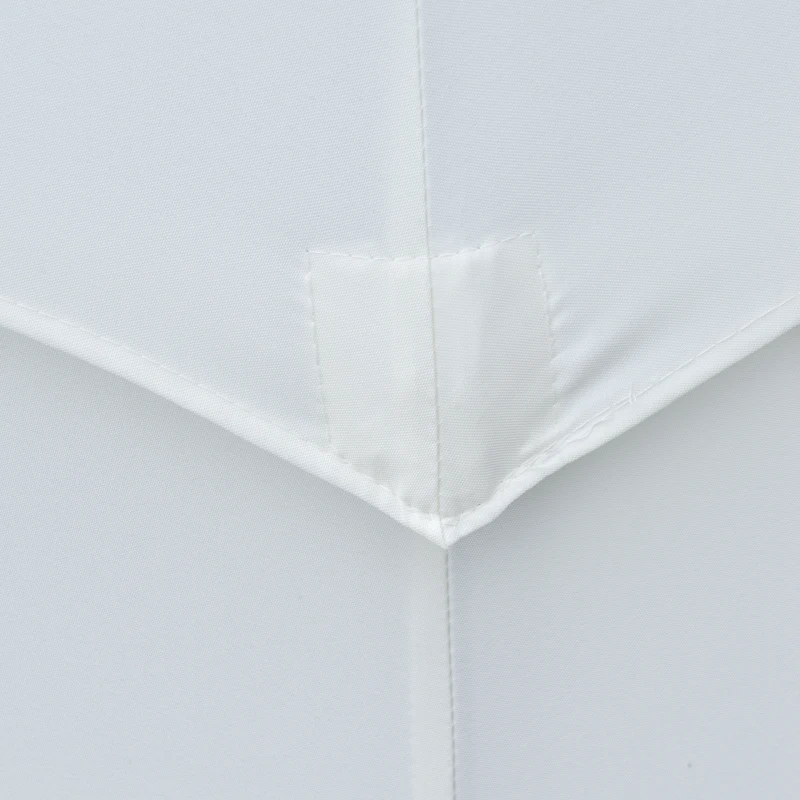 Outsunny 9FT 3 Tiers Patio Umbrella Outdoor Market Umbrella with Crank, Push Button Tilt for Deck, Backyard and Lawn, Cream White