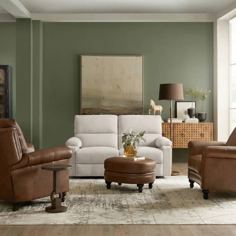 HOMCOM 2 Seater Reclining Sofa, Loveseat Recliner Sofa with Footrest and Split Backrest, for Home Theater, Living Room, Cream White