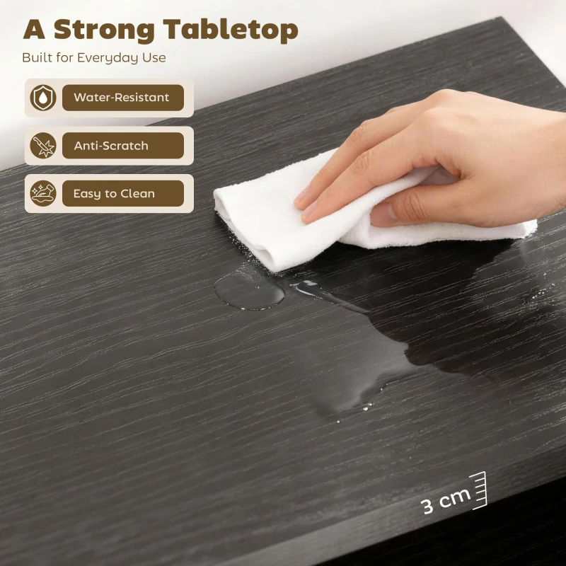 HOMCOM Sideboard Buffet Cabinet Set of 2, Kitchen Cabinet with Soft-Close Door and Adjustable Shelves, Distressed Black Grey