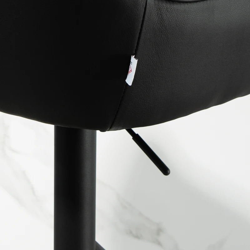 HOMCOM Bar Stools Set of 2, Swivel Counter Height Barstools with Back, Footrest, Armrests, Adjustable Height, Light Grey