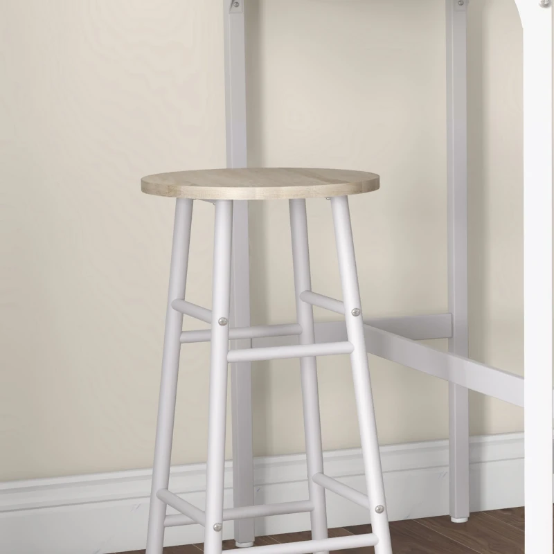 HOMCOM 3-Piece Counter Height Bar Table and Chairs, Dining Table and Chairs Set for 2, Pub Table and Chairs