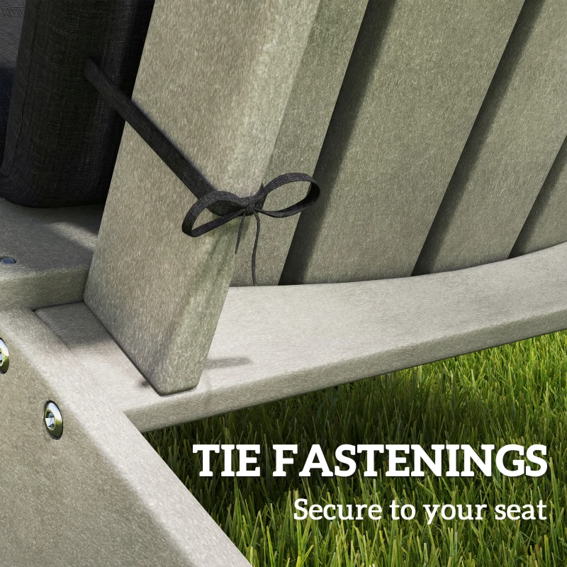 Outsunny Set of 2 Patio Chair Cushions, High Back Adirondack Chair Cushion with Ties, High-Density Foam, Black