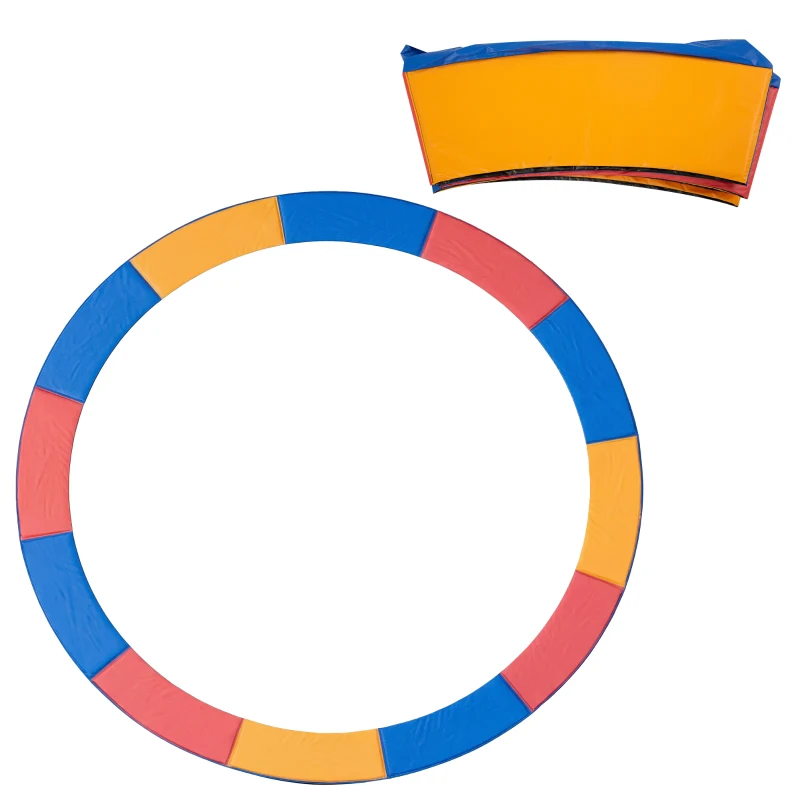 HOMCOM 12ft Trampoline Pad, Trampoline Replacement Safety Pad Mat Spring Cover, Water-Resistant, UV-Resistant, Tear-Resistant Edge Protection, No Holes for Pole, Colorful