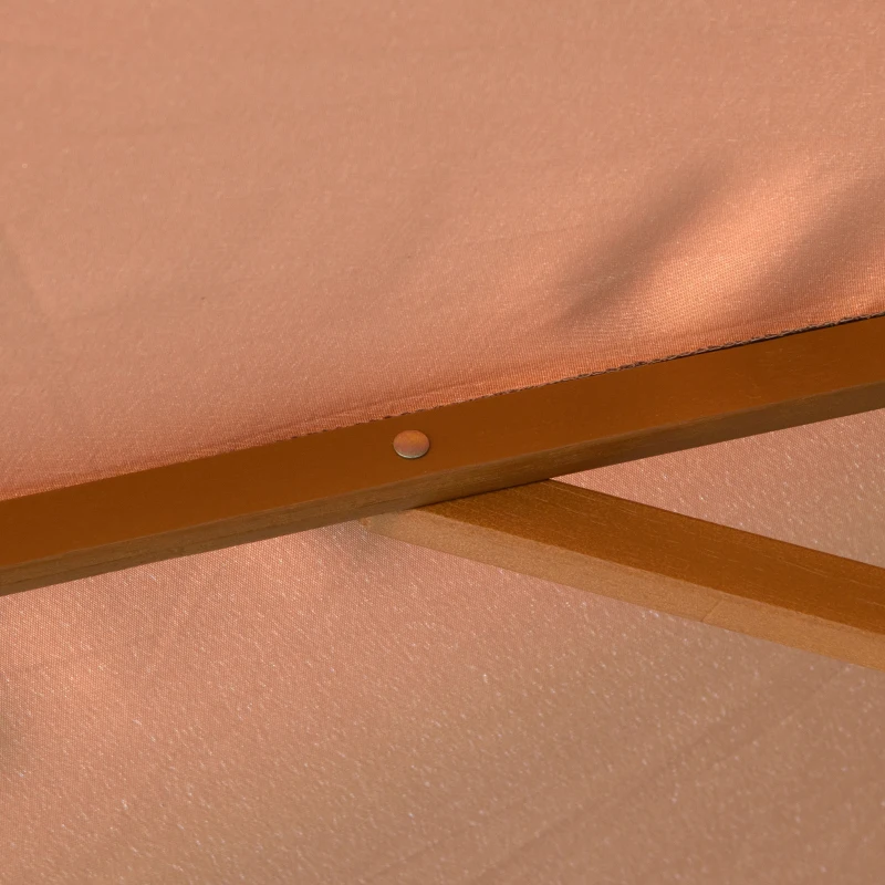 Outsunny 10' x 8' Wooden Patio Umbrella, Garden Parasol, Outdoor Sunshade Canopy with Bamboo Rib for Outdoor, Khaki