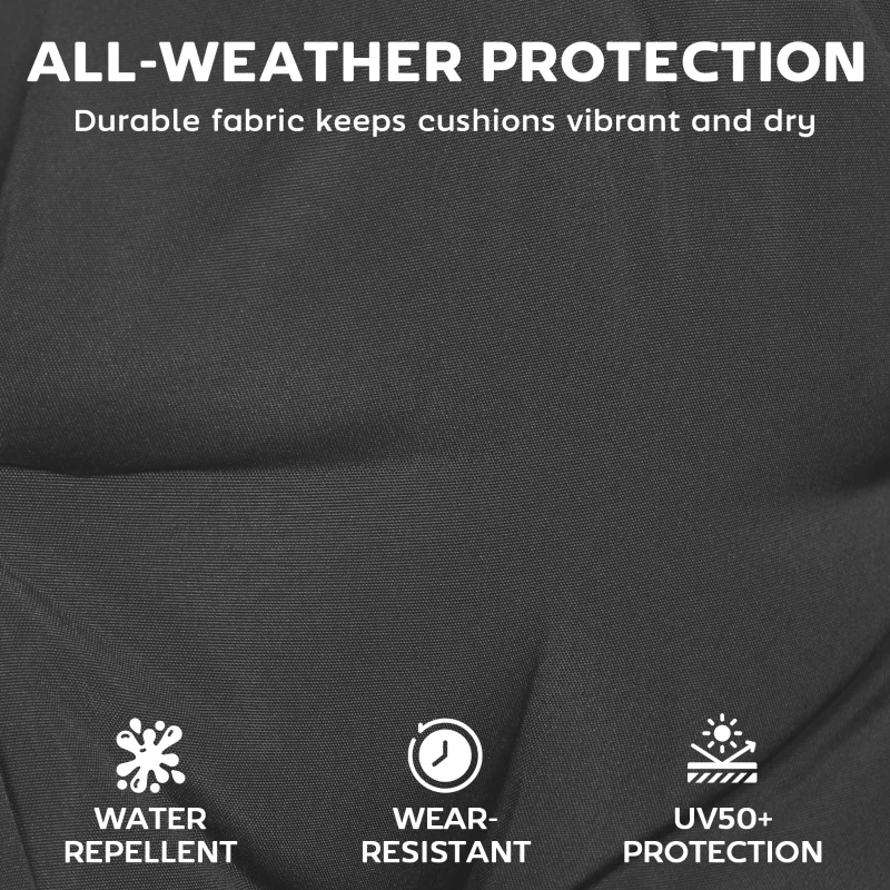 Outsunny Chaise Lounge Cushion, 4" Thick Outdoor Lounge Chair Cushion with Ties for Patio, 21" x 72 ", Gray