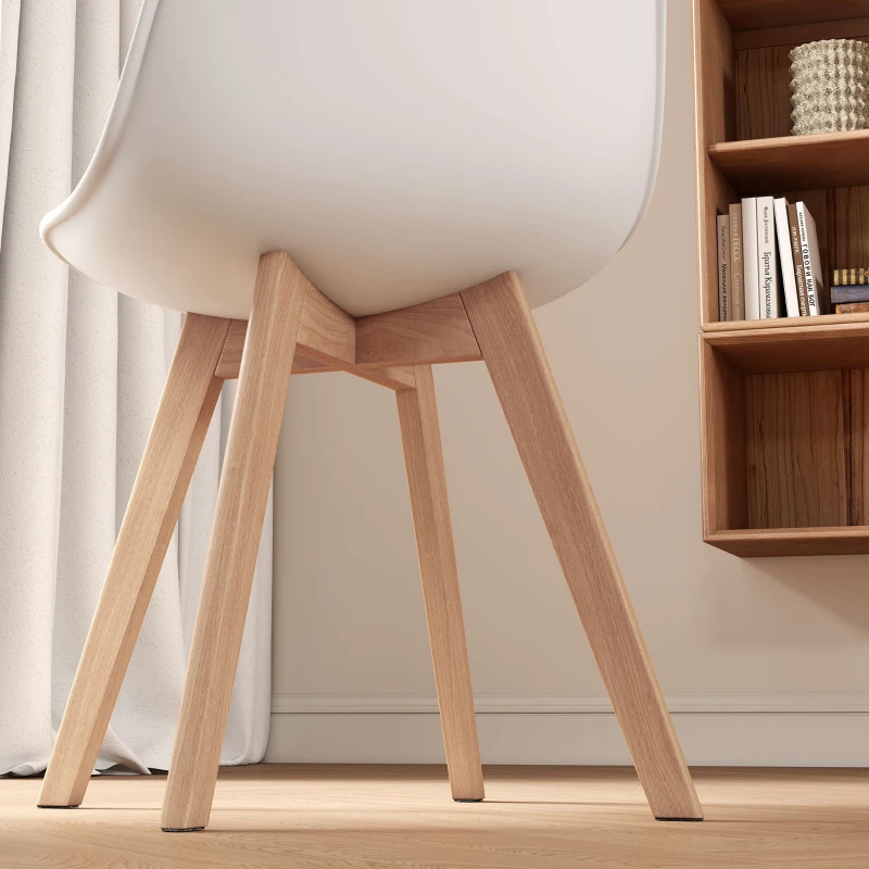 HOMCOM Modern Dining Table Chairs Set of 4, Rubber Wood Kitchen Table Chairs with PU Leather Cushion for Living Room, Bedroom