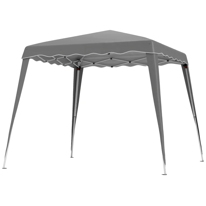 Outsunny 8' x 8' Pop Up Canopy, Outdoor Foldable Tent, Portable Canopy Tent with Carrying Bag for Camping, Party, Picnic, Grey