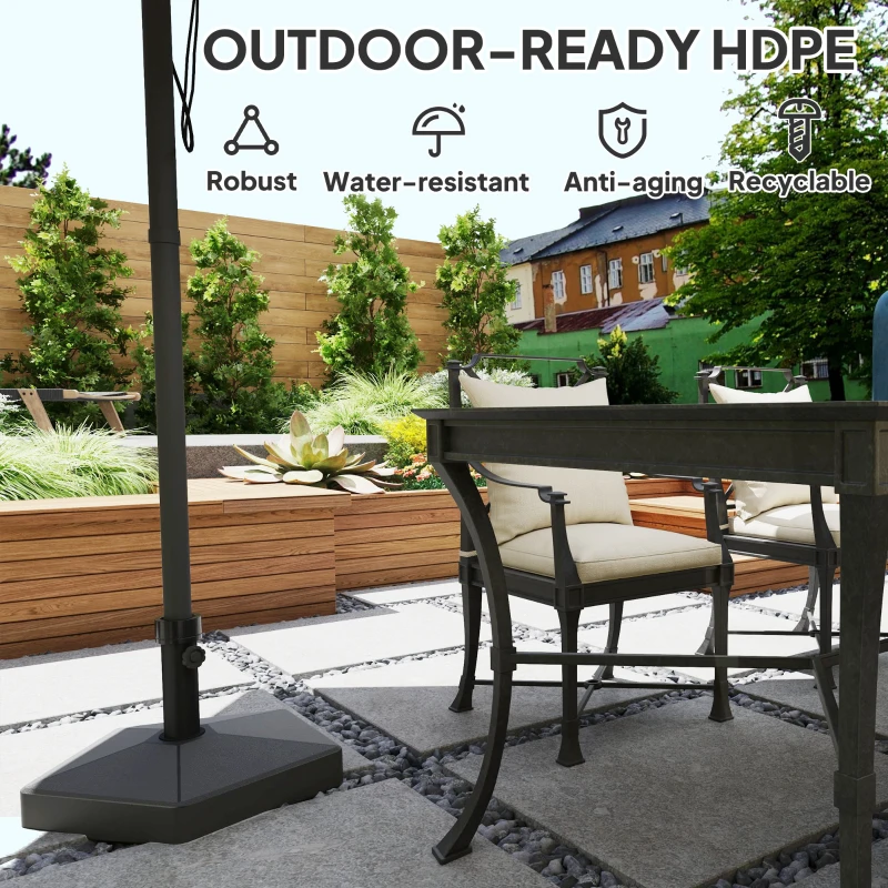 Outsunny Patio Umbrella Base Holder, Heavy Duty Outdoor Umbrella Stand Base, Poolside, Black