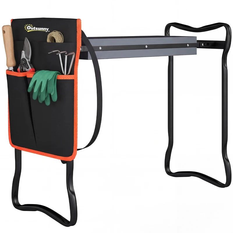 Outsunny Garden Kneeler and Seat, 330lbs Heavy Duty Gardening Stool with Thick Soft Kneeling Pad