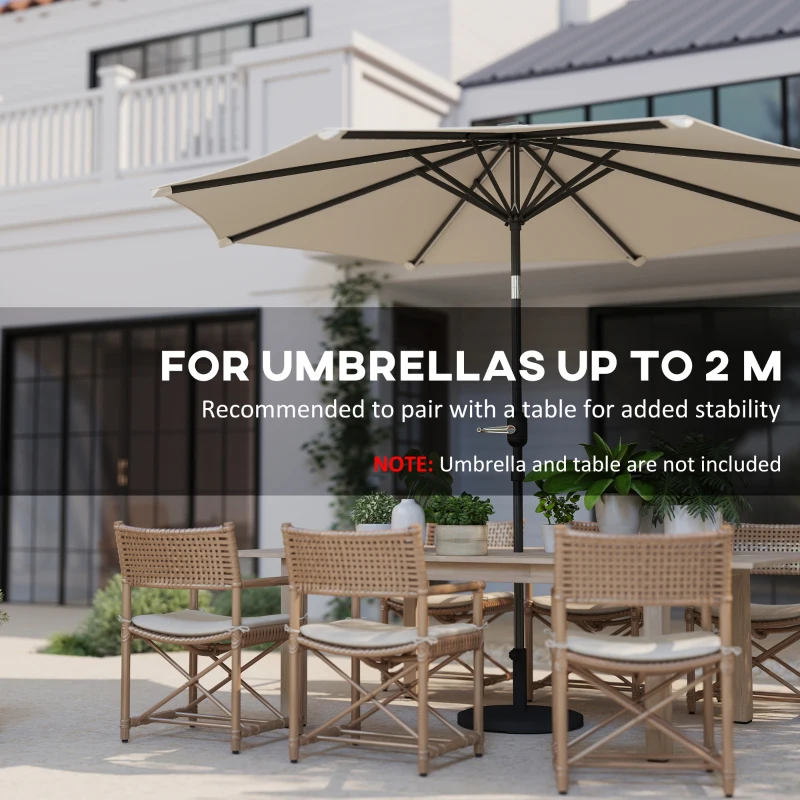 Outsunny 29 lbs Cement Patio Umbrella Base, 19" Heavy Duty Parasol Stand Market Umbrella Base Holder