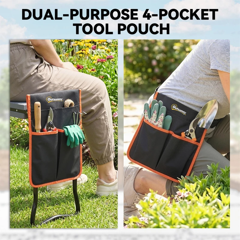 Outsunny Garden Kneeler and Seat, 330lbs Heavy Duty Gardening Stool with Thick Soft Kneeling Pad