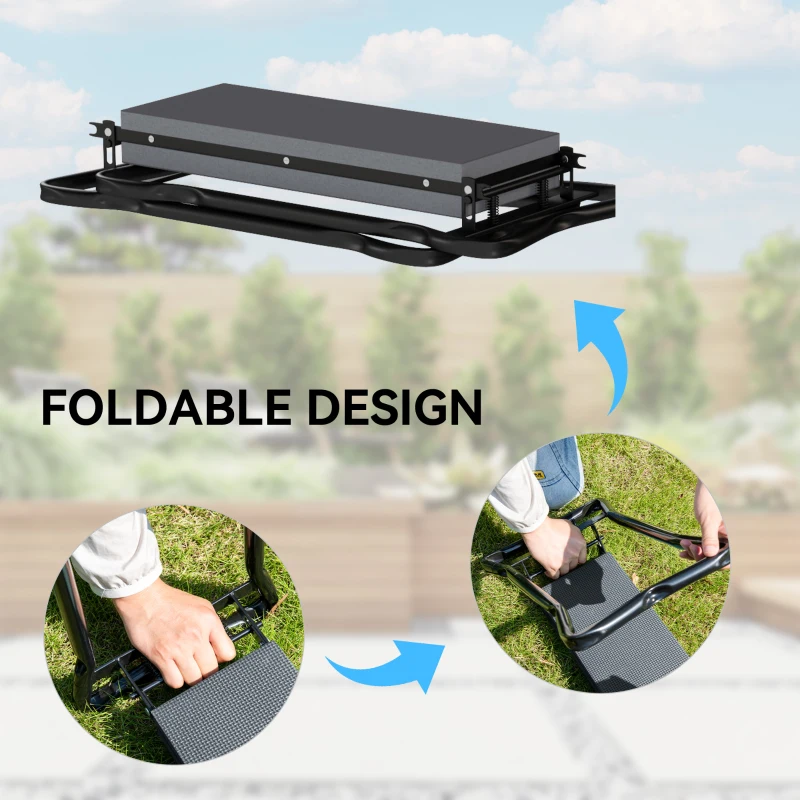 Outsunny Garden Kneeler and Seat, 330lbs Heavy Duty Gardening Stool with Thick Soft Kneeling Pad