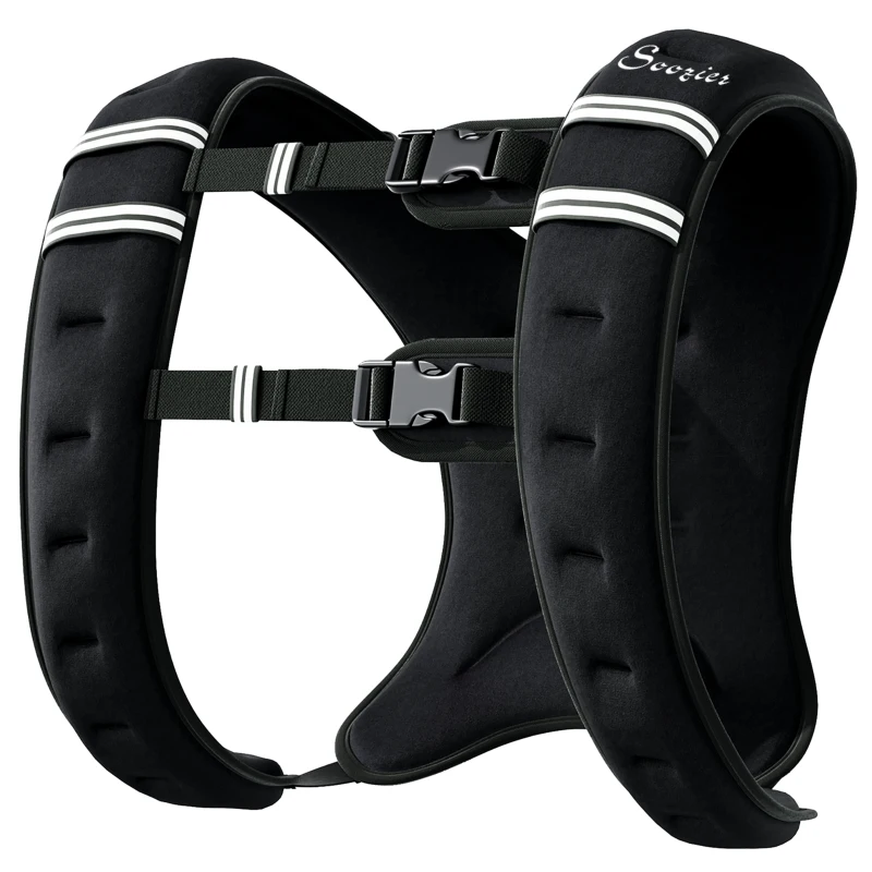 Soozier 22 lbs Weighted Vest, Weight Vest with adjustable Straps, Convenient Pocket and Reflective Strips, Fit for Men Women