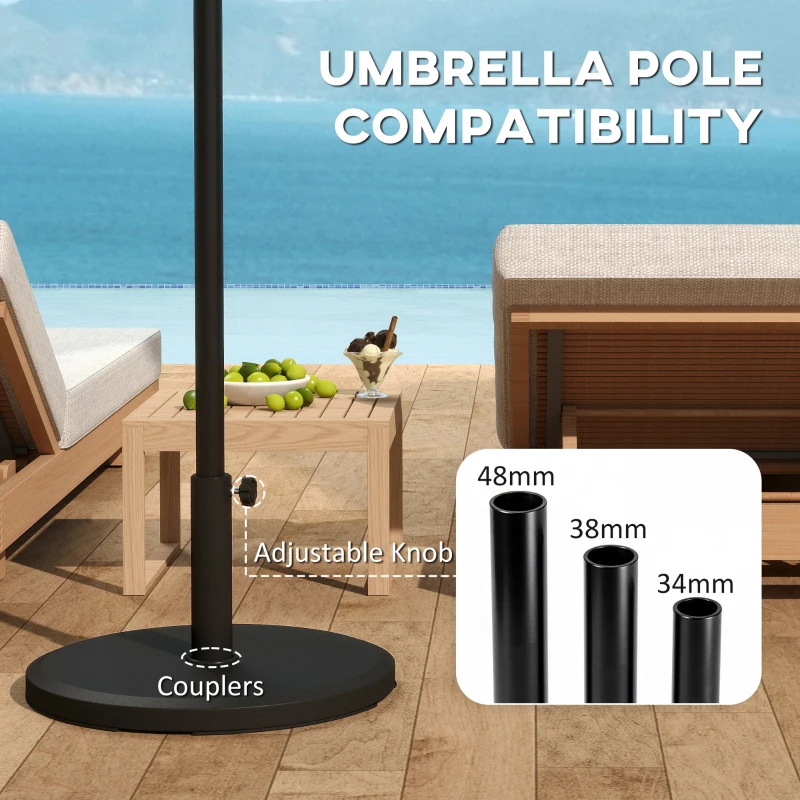 Outsunny 29 lbs Cement Patio Umbrella Base, 19" Heavy Duty Parasol Stand Market Umbrella Base Holder