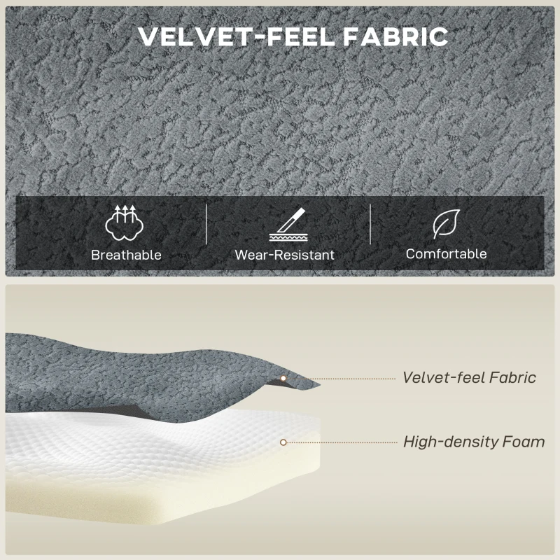 HOMCOM Modular Sectional Sofa, Boneless U-Shape Sectional Couch with 2 Ottomans, Dark Gray