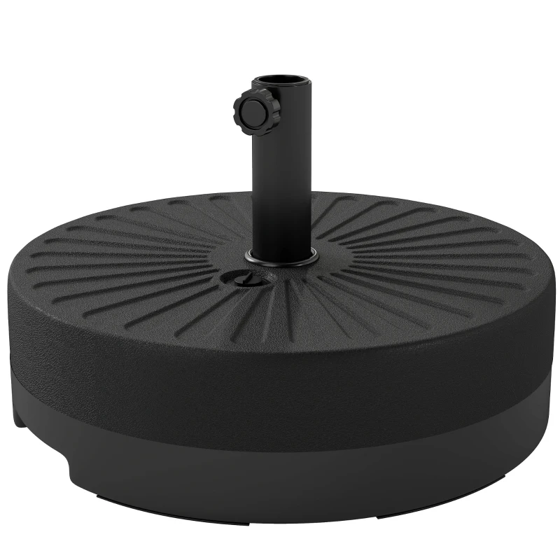 Outsunny Fillable Umbrella Base, 20 inch Water Sand Filled Umbrella Stand, Fit 1.5"/1.9" Umbrella Pole