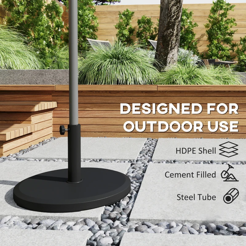 Outsunny 29 lbs Cement Patio Umbrella Base, 19" Heavy Duty Parasol Stand Market Umbrella Base Holder