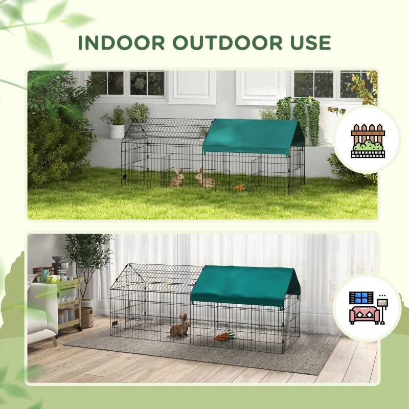 PawHut 73" Small Animal Playpen with Roof for Rabbits, Chicken, Chinchillas