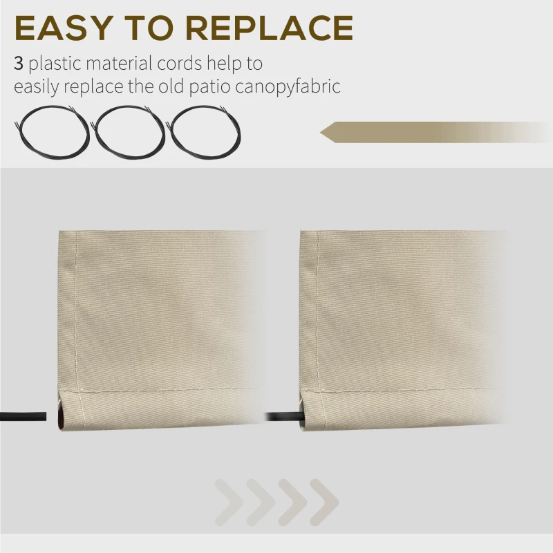 Outsunny 9' x 8' Outdoor Sunshade Canopy Awning Cover, Retractable Awning Fabric Replacement, UV Protection, Beige