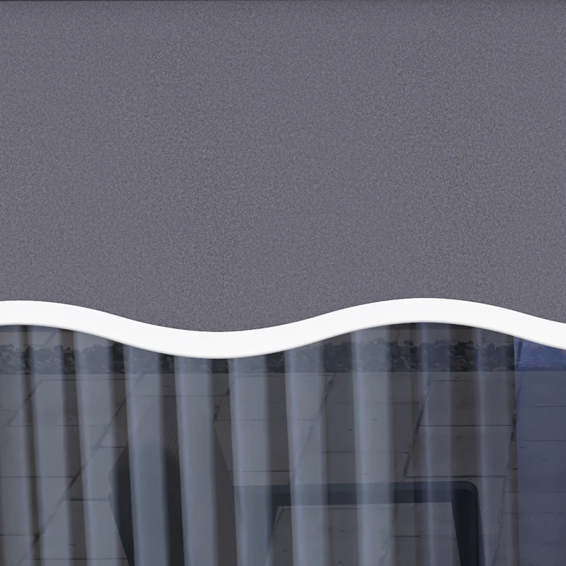 Outsunny 11' x 8' Outdoor Sunshade Canopy Awning Cover, Retractable Awning Fabric Replacement, UV Protection, Grey