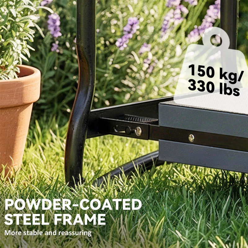 Outsunny Garden Kneeler and Seat, 330lbs Heavy Duty Gardening Stool with Thick Soft Kneeling Pad