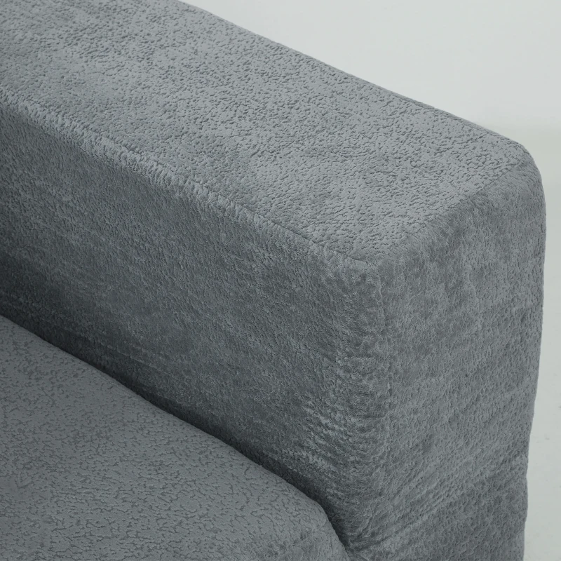 HOMCOM Modular Sectional Sofa, Boneless U-Shape Sectional Couch with 2 Ottomans, Dark Gray