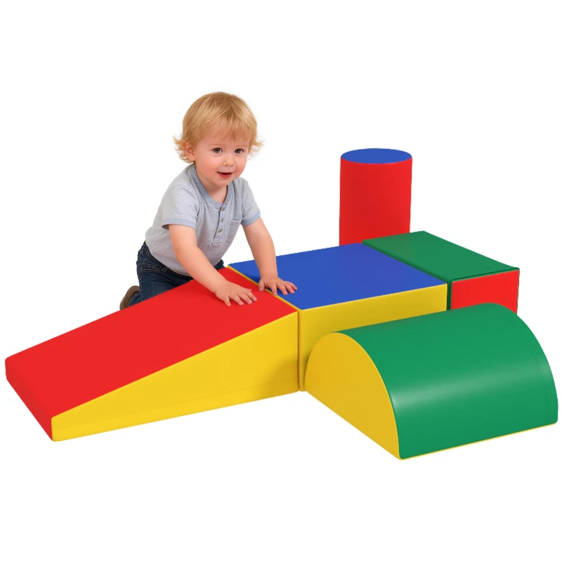 Soozier 5 Piece Climb and Crawl Activity Playset Soft Safe Foam for Toddler Learning Toy