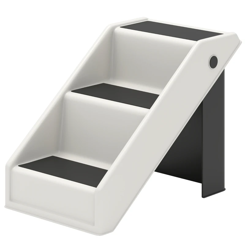 PawHut Dog Stairs for Small Dogs, 14.5" H Foldable Pet Ramp with 3 Non-Slip Steps for High Beds or Sofas