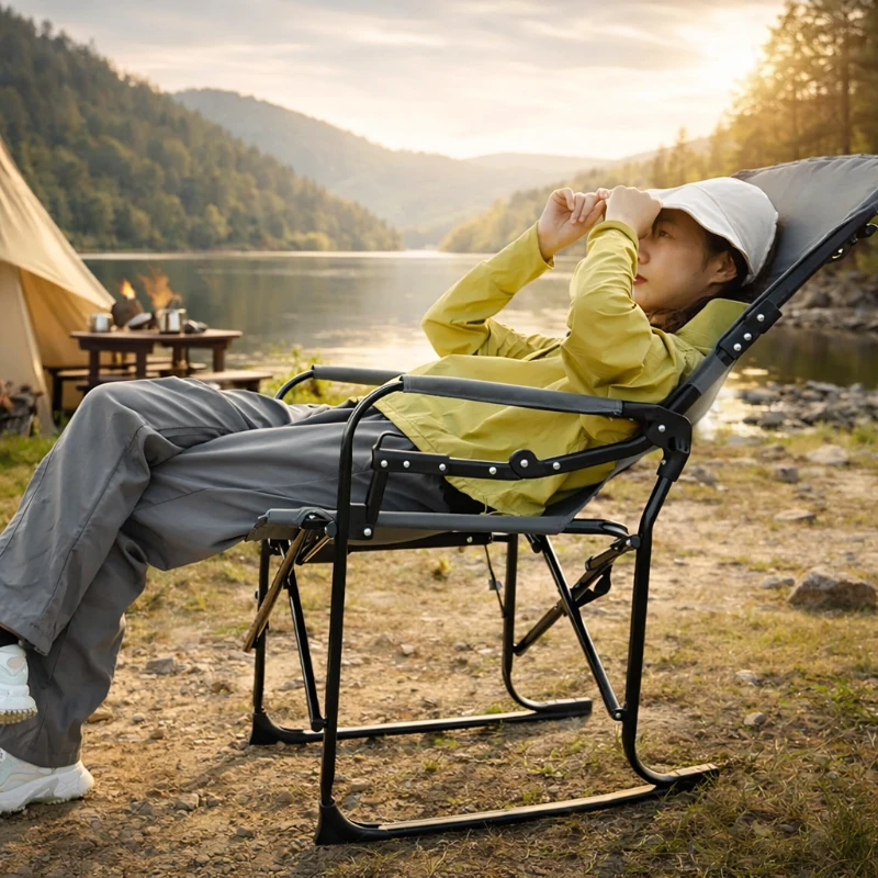 Camping Director's Chair with Side Table and Pocket, Steel Frame, Heavy Duty Oversized Portable Folding Chair, 25" L x 27.5" W x 43.5" H, Gray