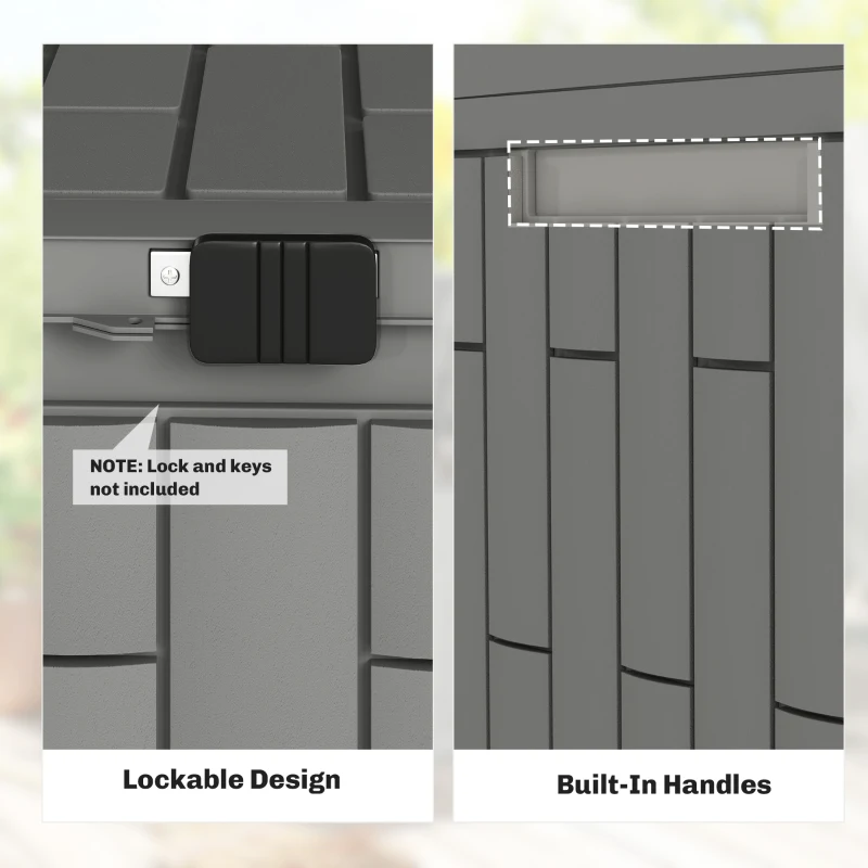 Outsunny 80 Gallon Resin Deck Box, Lockable Outdoor Storage Box, Splash-Resistant & UV Resistant Patio Storage Container
