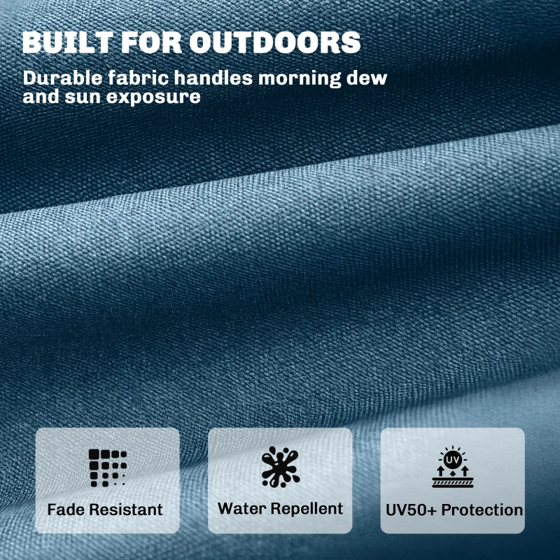 Outsunny Patio Lounge Chair Cushion, UV50+ Chaise Lounge Chair Cushion with Securing Straps for Patio, 78 x 25.6 inch, Blue