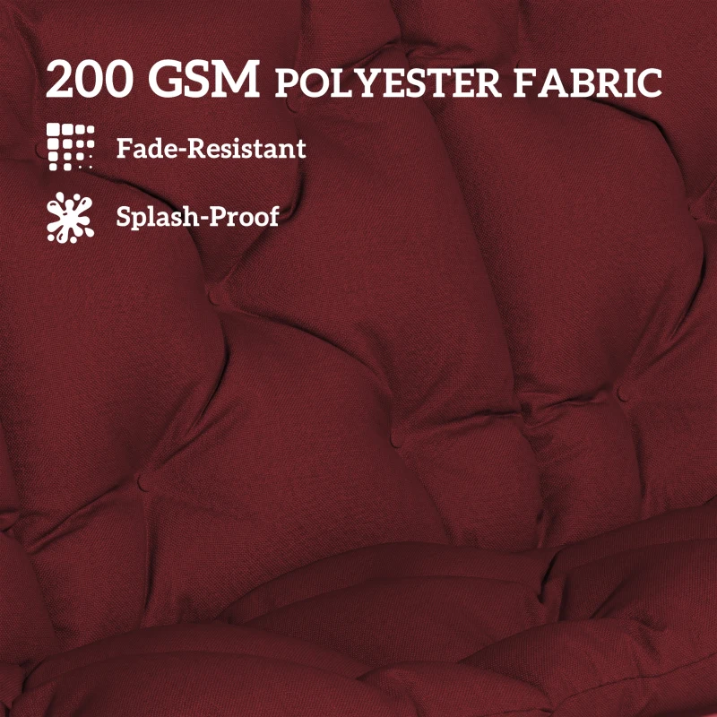 Outsunny Bench Cushion Water-Repellent Outdoor Furniture Pad Seater Swing Chair 59.1" x 39.4" Wine Red