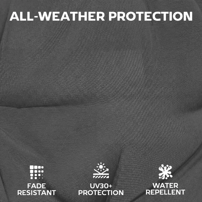 Outsunny Patio Chair Cushions Set of 4, Waterproof Non-Slip Lounge Chair Cushions, 44"x21", Dark Grey