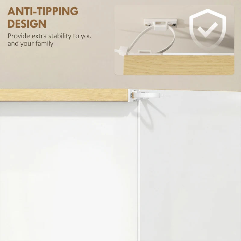 HOMCOM Shoe Storage Cabinet with 3 Flip Drawers and Adjustable Shelves for 9-18 Pairs of Shoes, White